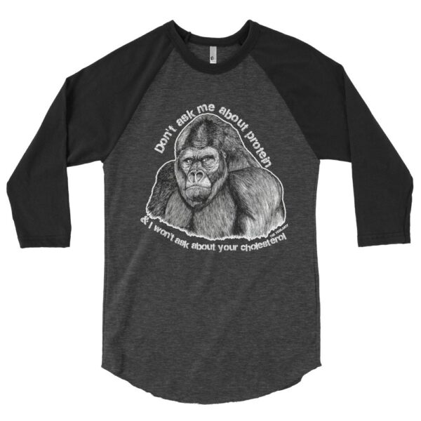 "Gorilla Protein" 3/4 sleeve raglan shirt - HERBIVORE POWER - The Vegilante